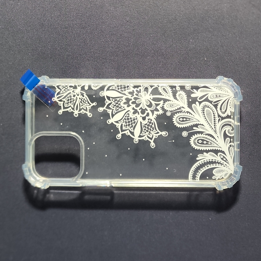 iPhone 12 (5.4") Cell Phone Case, Dot Lace White color